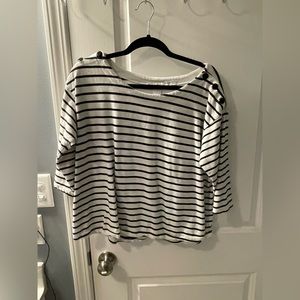 Black and White Striped Top